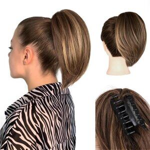 10 Inch Ponytail Extension - Straight Pony Tails Hair Extensions, Claw Clip